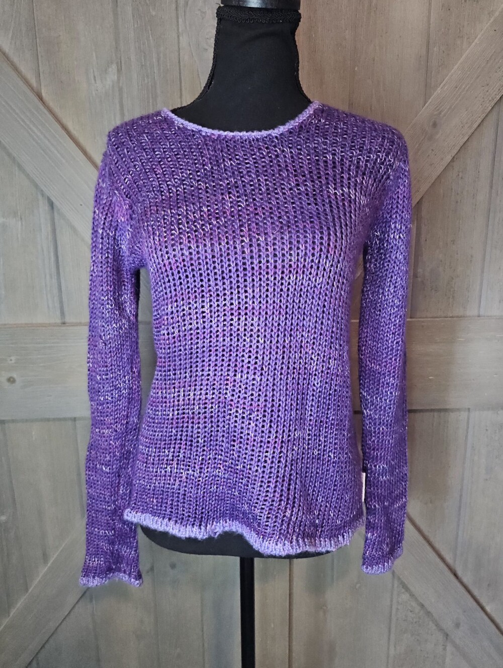 Vintage Y2K Mary-Kate and Ashley Purple Open Knit Space Dye Sweater XL